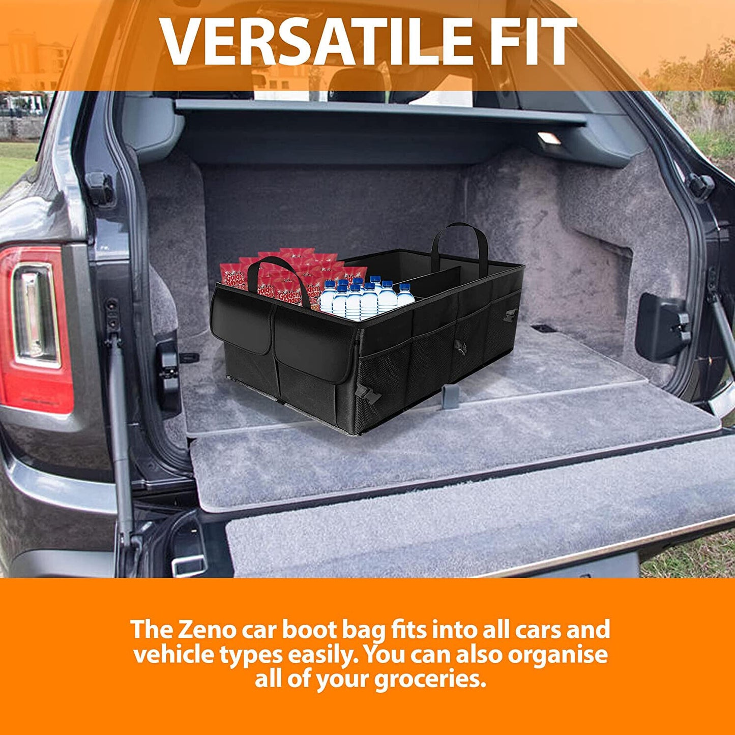 HEAVY DUTY CAR BOOT ORGANISER COLLAPSIBLE LARGE CAR BOOT TIDY STORAGE BAG BOX