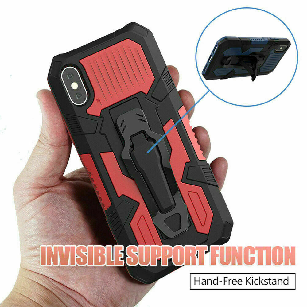 Shockproof Hybrid Armor Heavy Duty Clip Case for Iphone 11 12Pro Max 7 8+ XR X