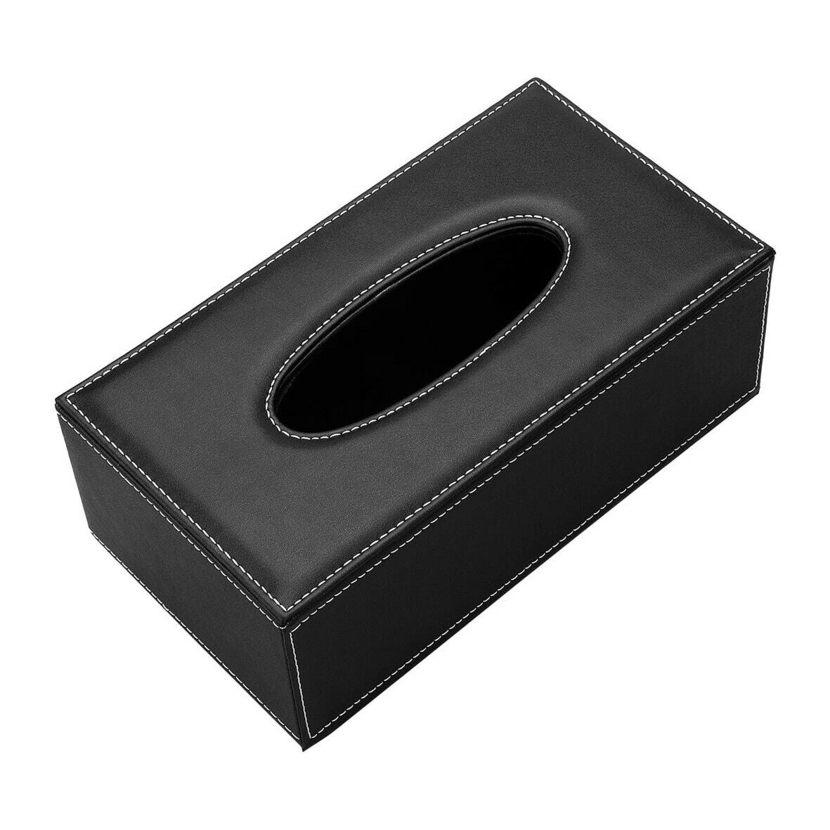 PU Leather Tissue Box Napkin Holder Pumping Paper Case for Home Office and Car