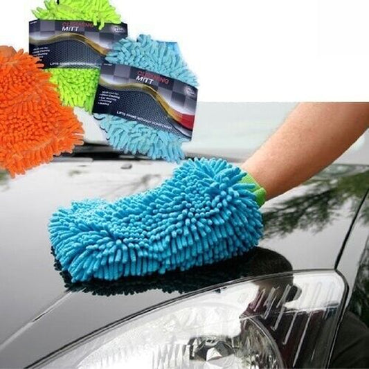 MICROFIBRE CAR WASH WASHING SHAMPOO CLEANING MITT GLOVE POLISHING CLOTH DUSTER