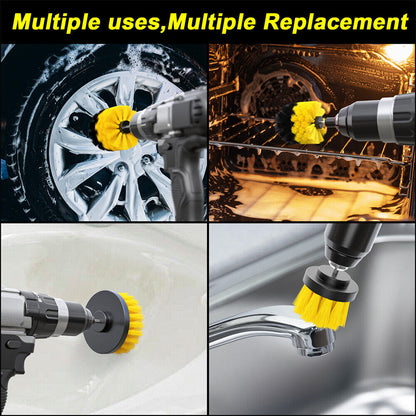 3X Drill Cleaning Brush Set Power Attachment Grout Tile Cleaner Scrub Home Car