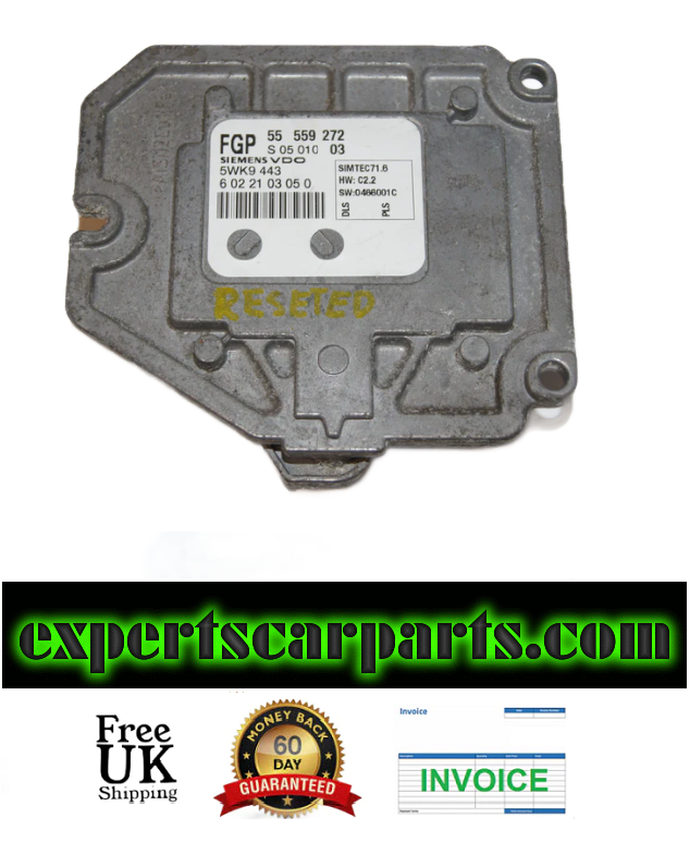 VAUXHALL OPEL ECU 55559272 Z18XE 5WK9 443. RÉINITIALISER. (VIERGE)