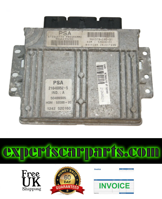 CITROEN XSARA 1.4  PETROL ENGINE ECU 9643784580-01 9644235280 21646952-5