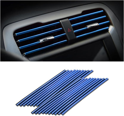 20 PCS Car Air Conditioner Decoration Strip, DIY Air Vent Outlet Trim Strip Bendable Car Interior Accessories, Car Molding Strip for Most Air Vent Outlet (Blue) UK SELLER. FAST DELIVERY