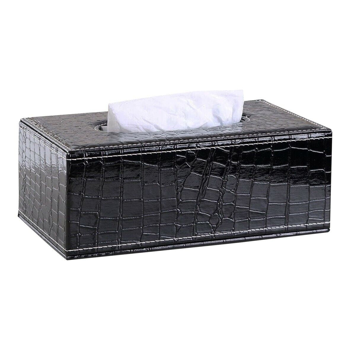 PU Leather Tissue Box Napkin Holder Pumping Paper Case for Home Office and Car