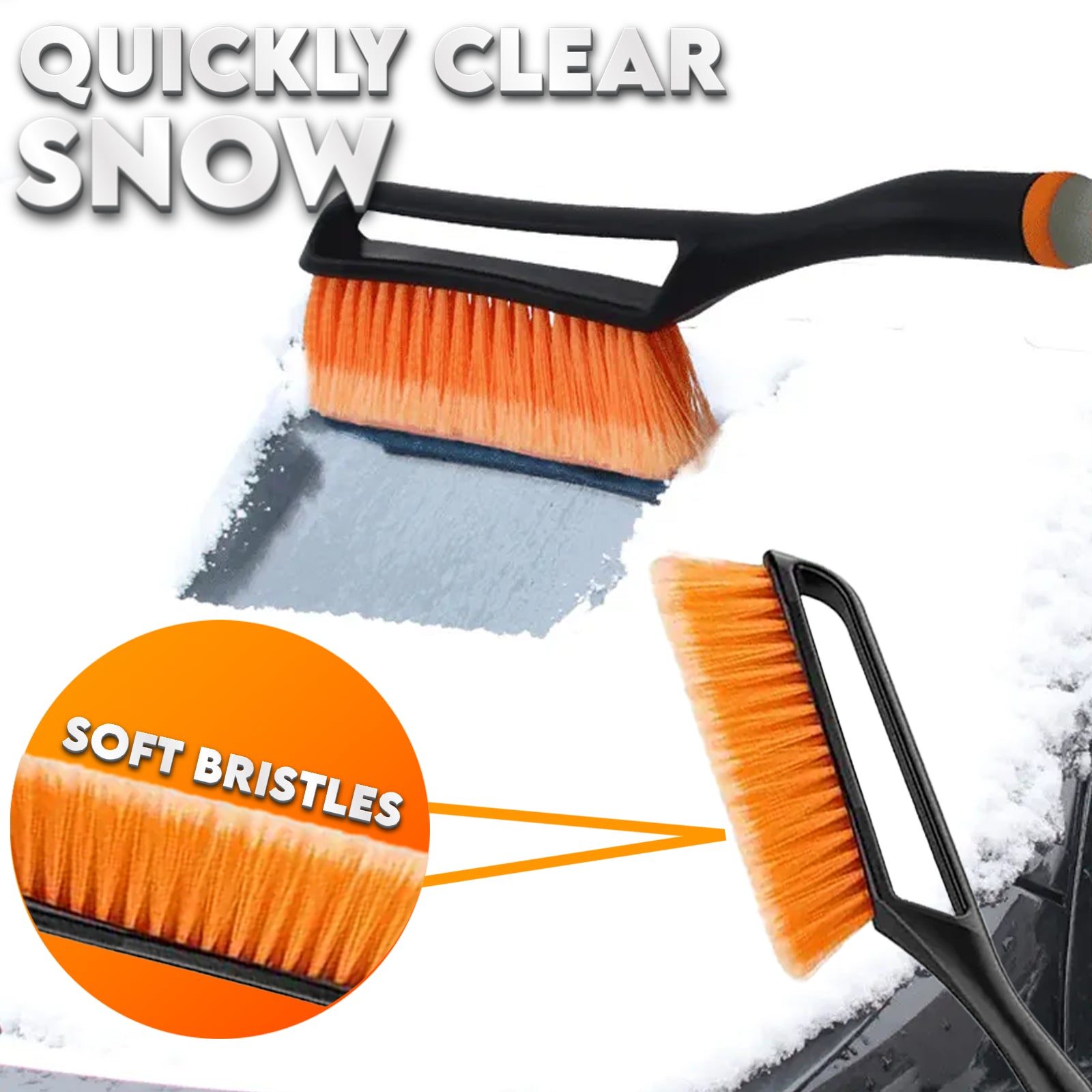 Heavy Duty Car Van Soft Grip Ice Scraper & Snow Brush Windscreen Frost Winter