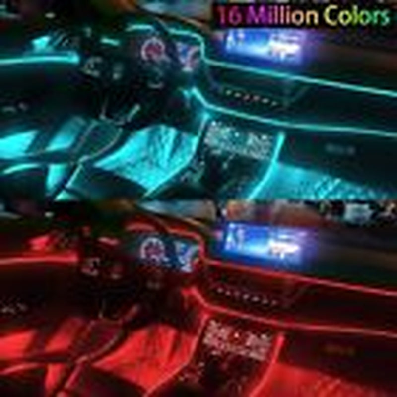 Neon LED Light Trim Glow Optic Fiber Strip Car Interior Ambient Lighting Kit APP