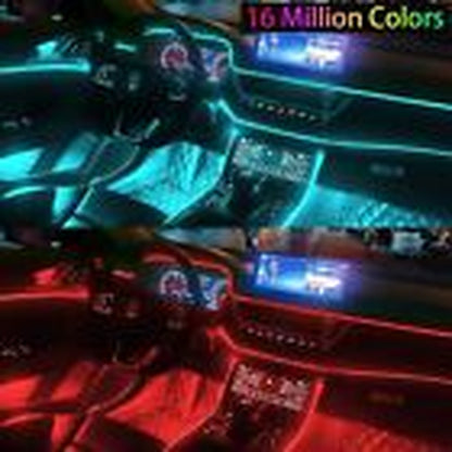 Neon LED Light Trim Glow Optic Fiber Strip Car Interior Ambient Lighting Kit APP