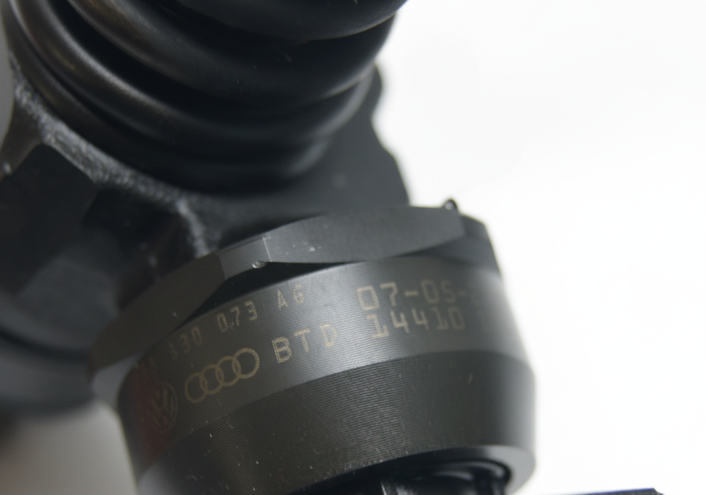 Bosch Fuel Injector 038130073AB – zbliżenie numeru części – 1.9 TDI VW Audi Seat Skoda