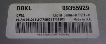 VAUXHALL OPEL ASTRA VECTRA ECU 09355929 DBKL. READY FOR PROGRAMING