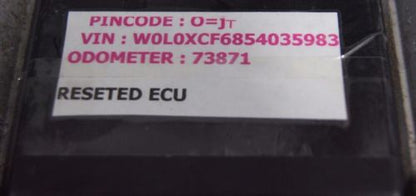 ECU VAUXHALL 0261208393 WB 55354327 .PIN AND RESET.