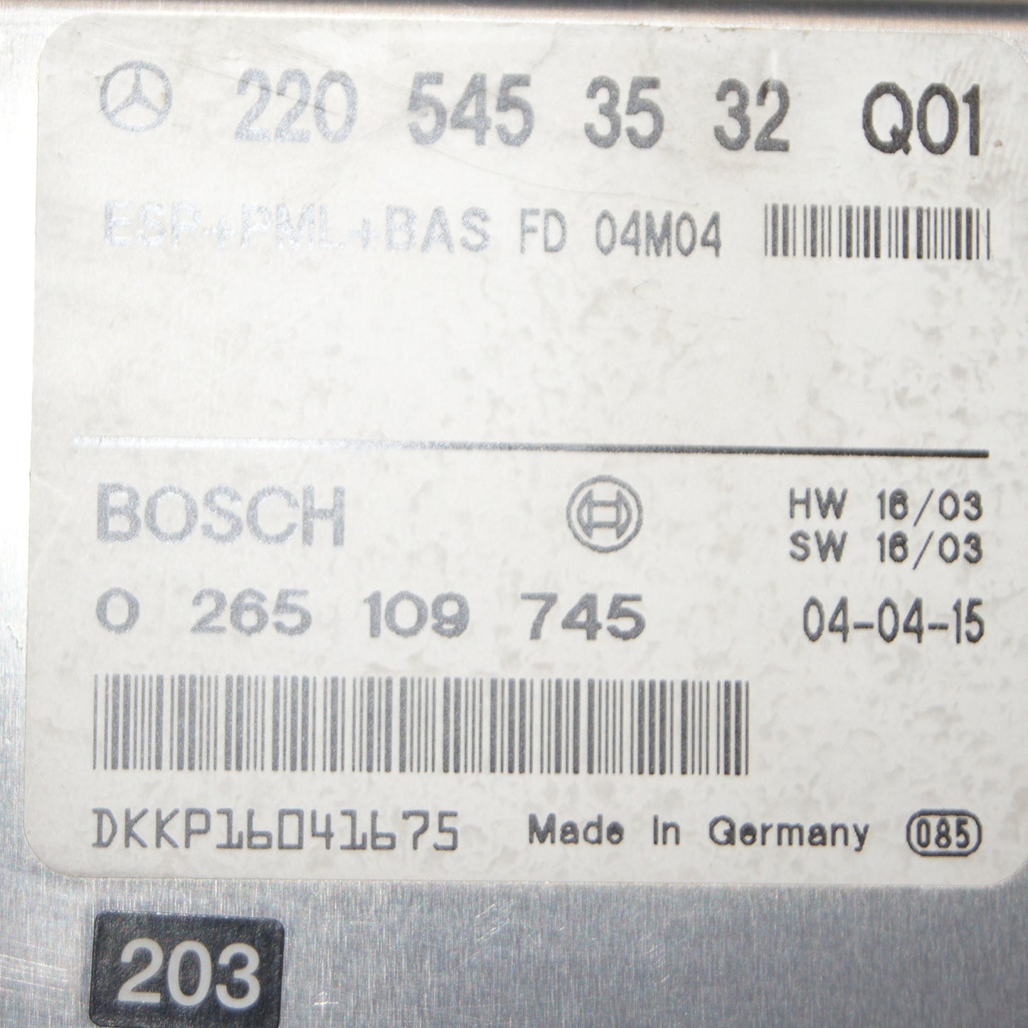 STEUERGERÄT ESP Mercedes S-Klasse W220 CL W215 2205453532 0265109745 BOSCH