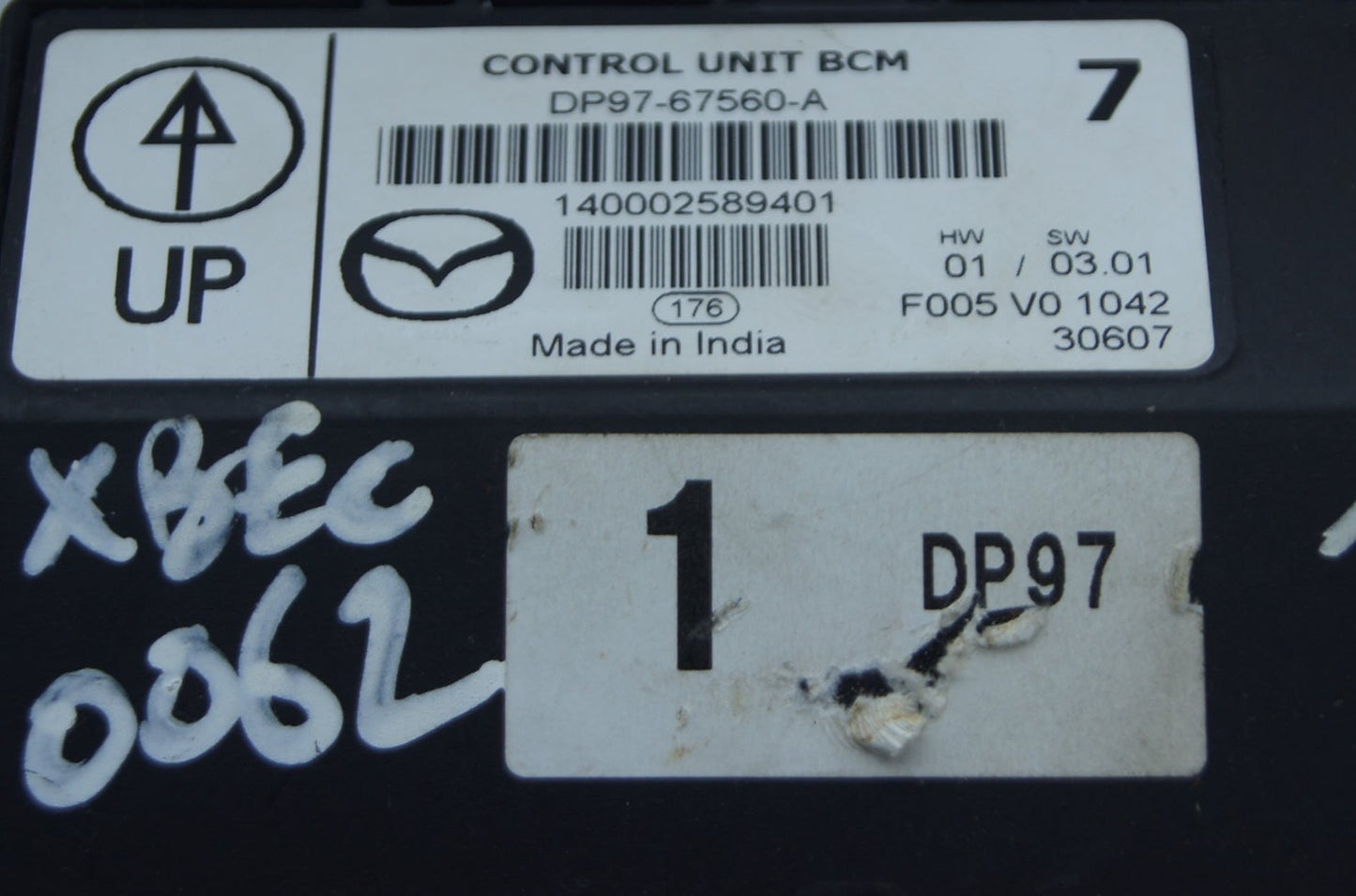 Mazda 2 DE (2007-14) Bcm Module DP97-67560, F005V01042