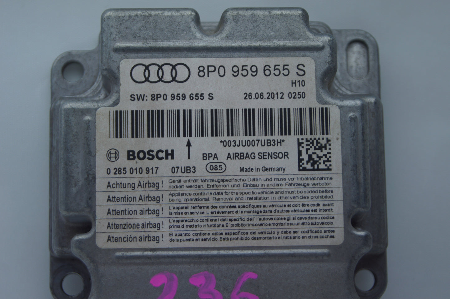 Audi A3 Airbag Module SRS UNIT 8P0959655S