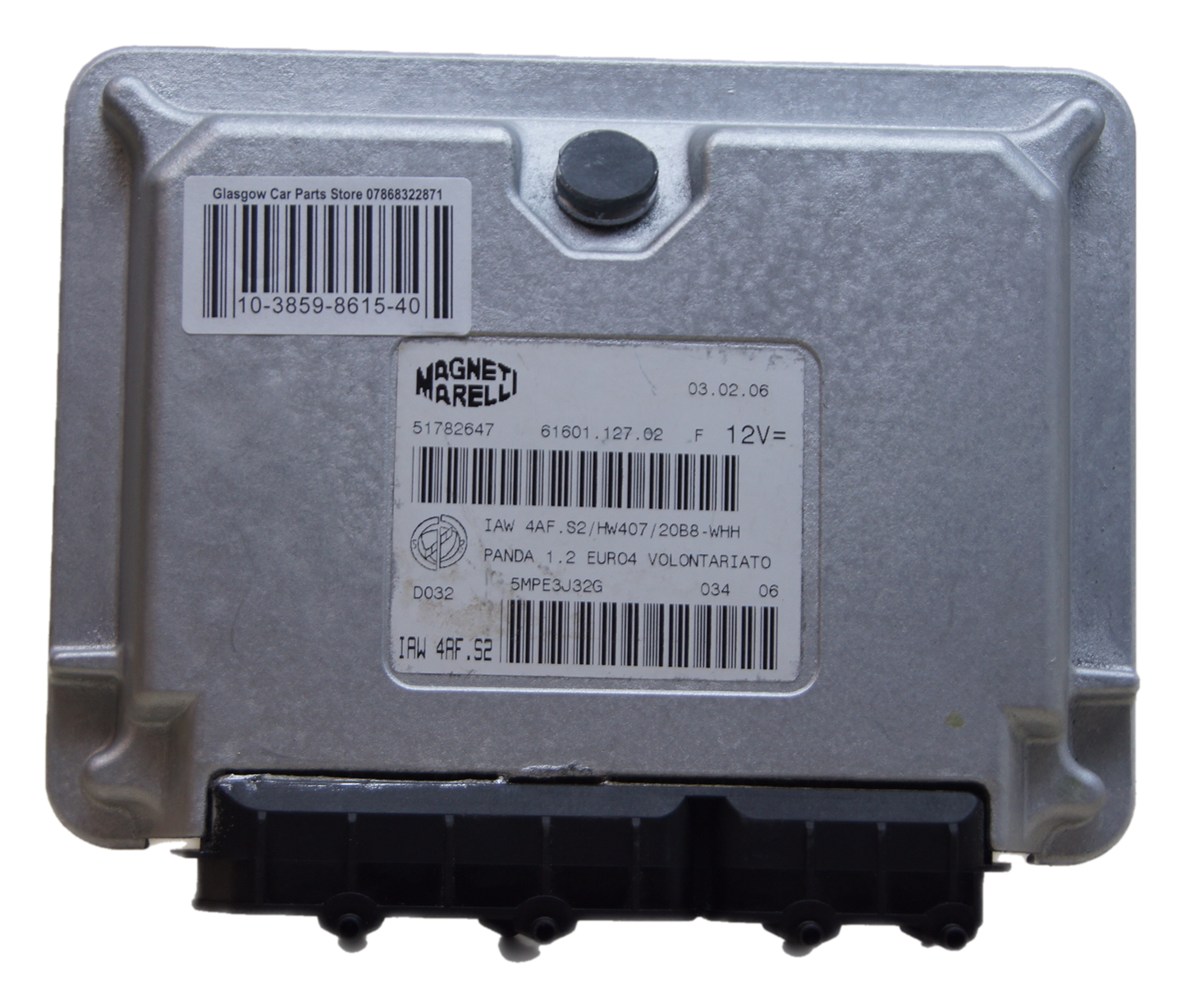 FIAT PANDA ECU 51782647 ,IAW4AF.S2/HW407/20B8-WHH . PLUG & PLAY ECU