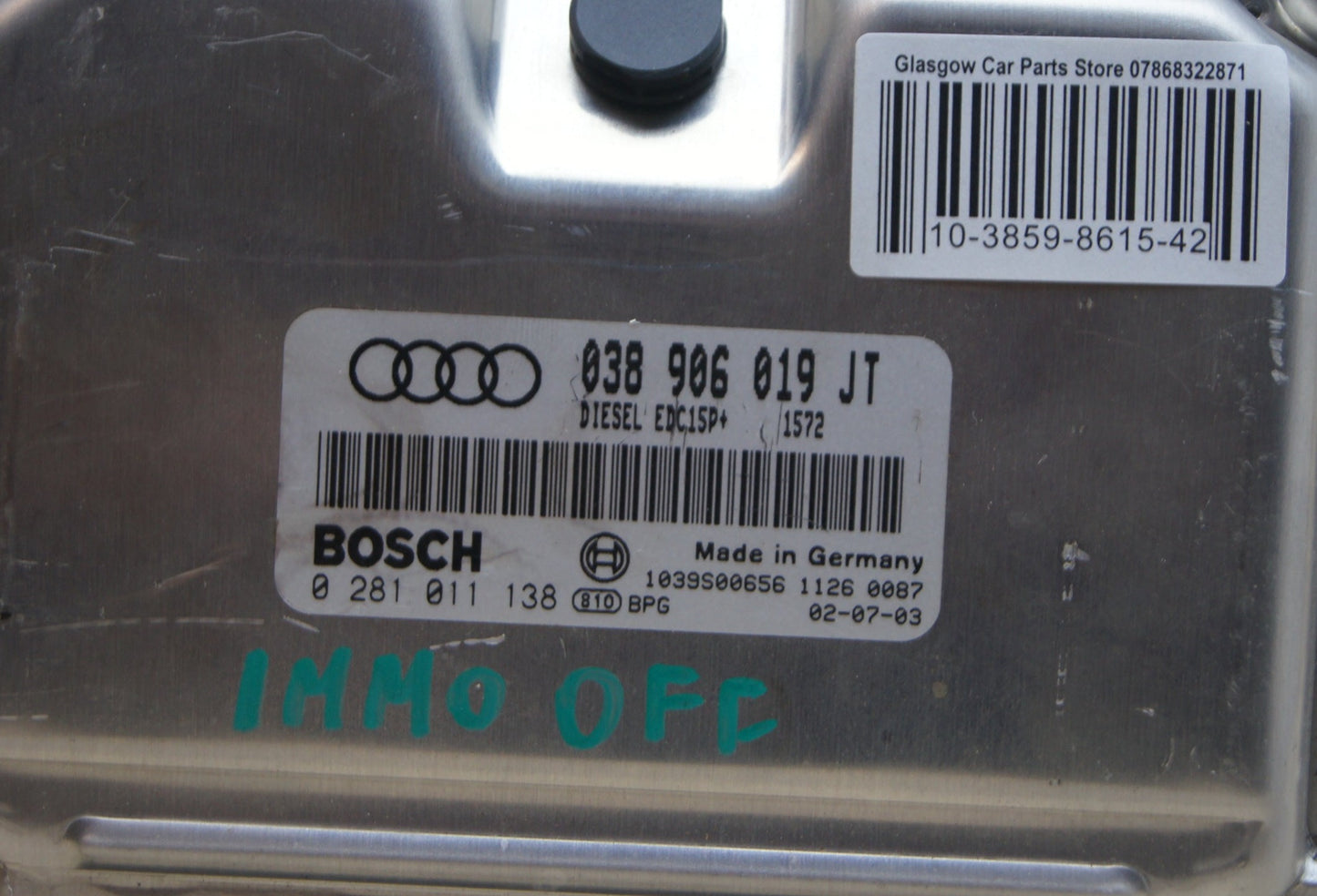 VW Audi Seat Skoda ECU 038906019JT / 02810111380 IMMO OFF