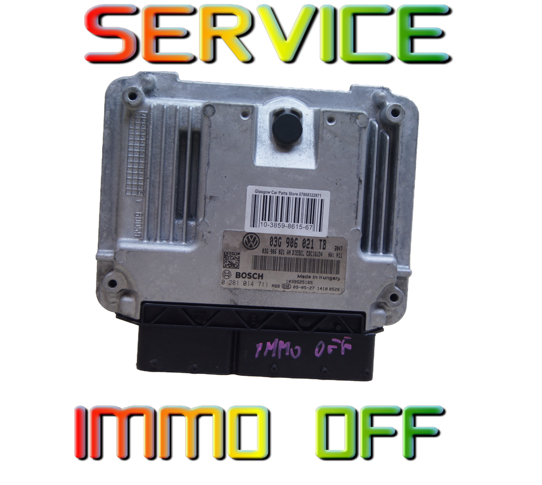 Skoda 1.9 Tdi Bxe Ecu IMMO OFF 03G906021TB 0281014711 plug and play