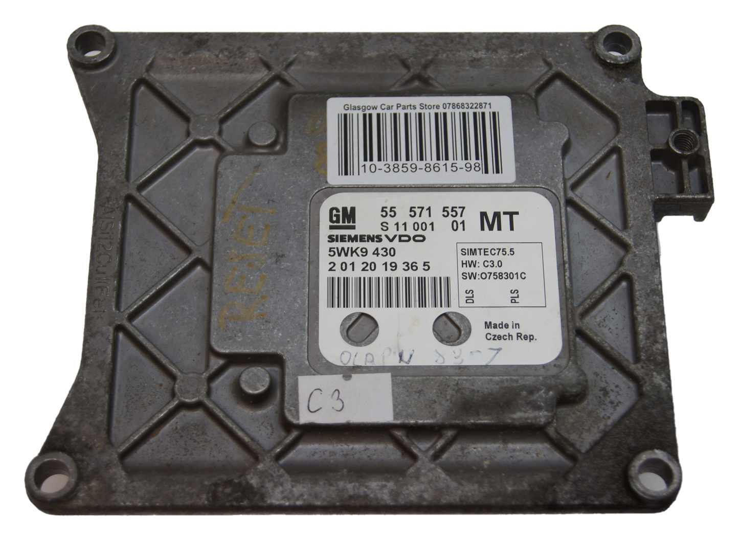 VAUXHALL OPEL ASTRA H ZAFIRA B 1.6  ECU 55571557 MT.RESET