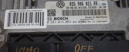 VW  2.0 TDI BKD ECU PLUG & PLAY IMMO OFF 03G906021PP 0281014063