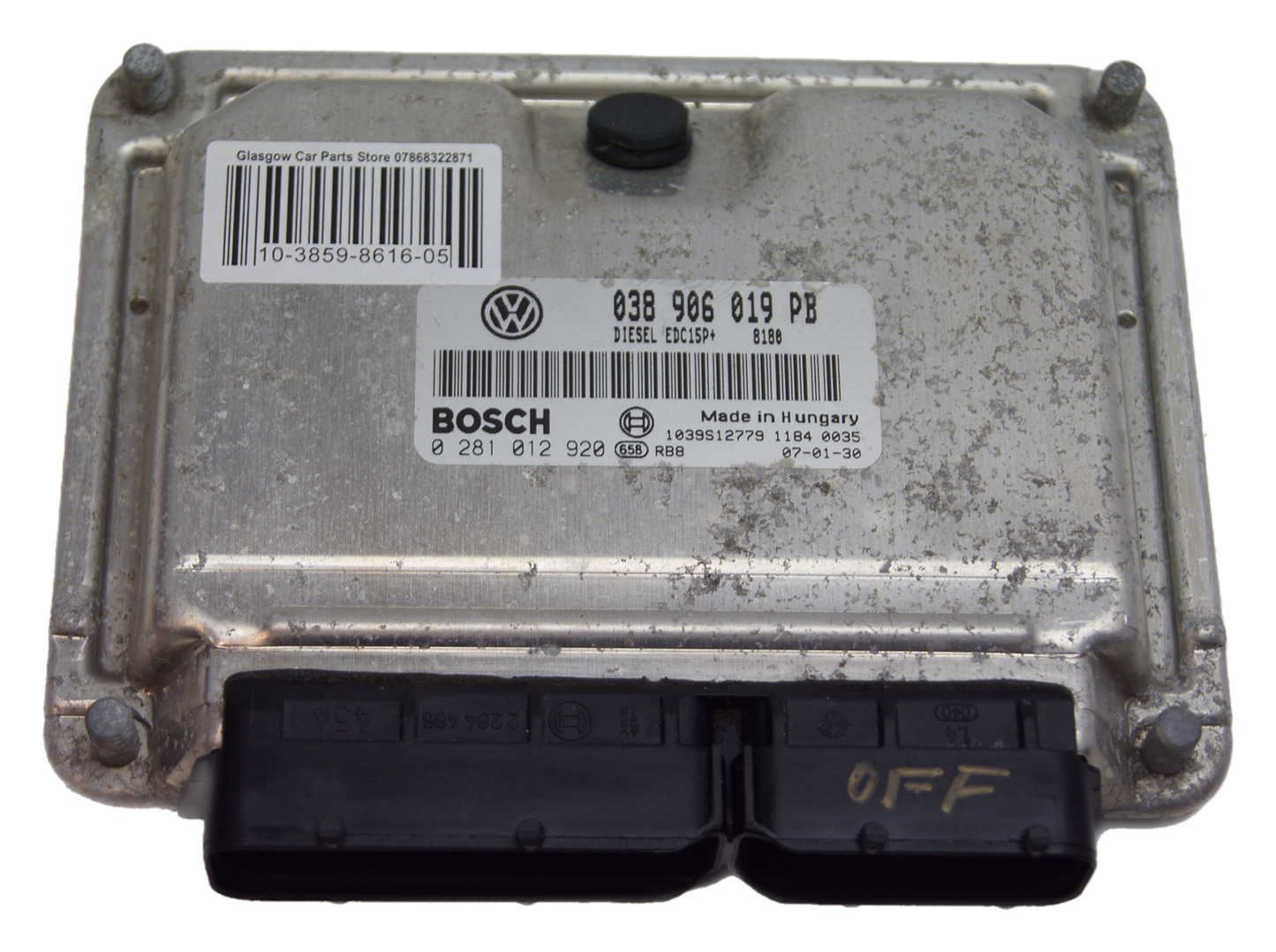 SKODA 1.9 TDI Engine ECU IMMO OFF 0281012920 038906019PB.