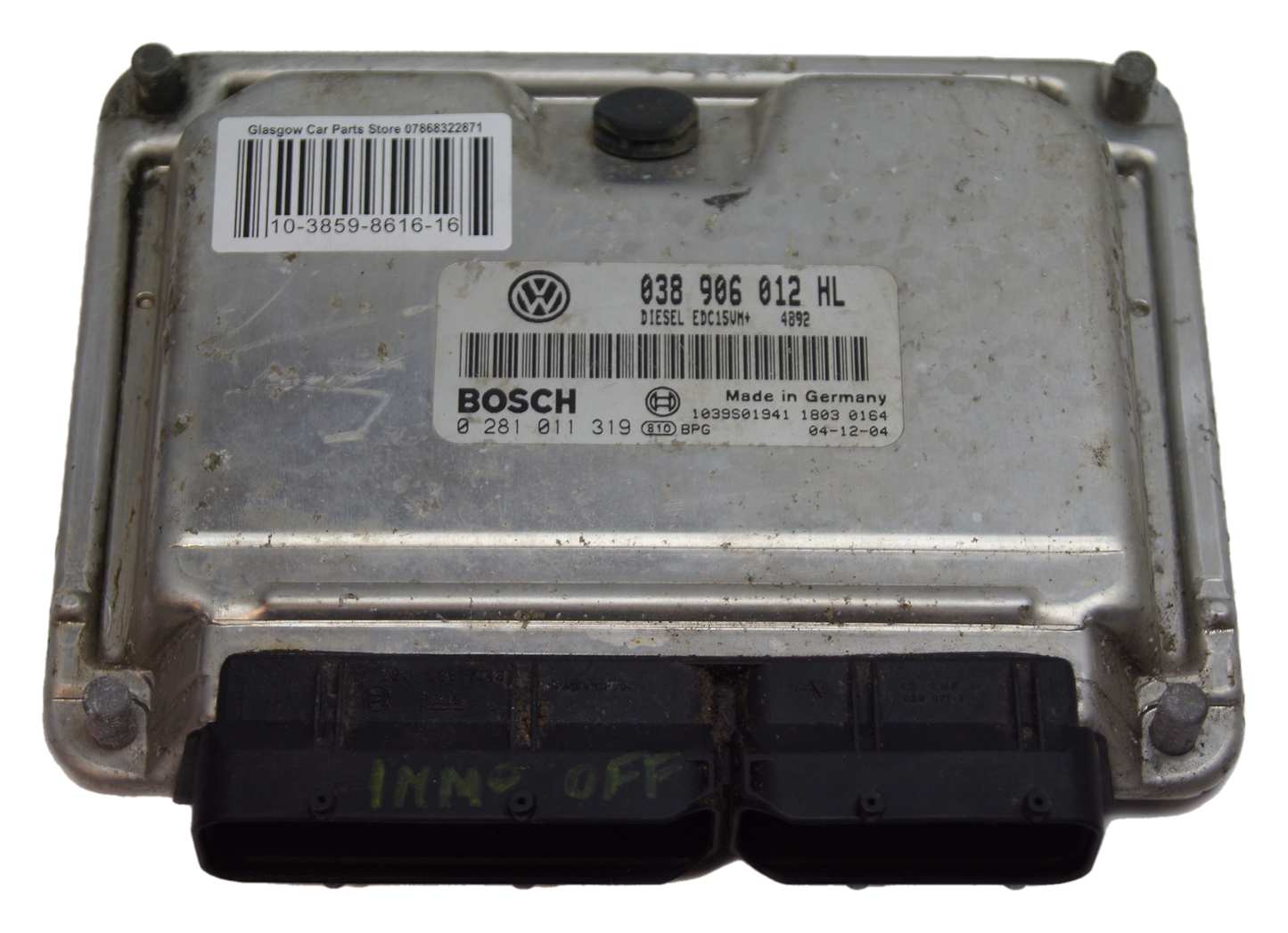 VW SEAT  1.9  ECU 038906012 HL 0281011319 IMMO OFF PLUG AND PLAY.