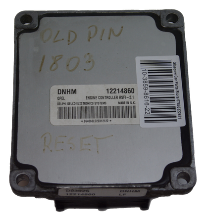 Vauxhall Opel Astra G 1.6 Z16SE ECU 12214860 / DNHM / HSFI 2.1 RESET