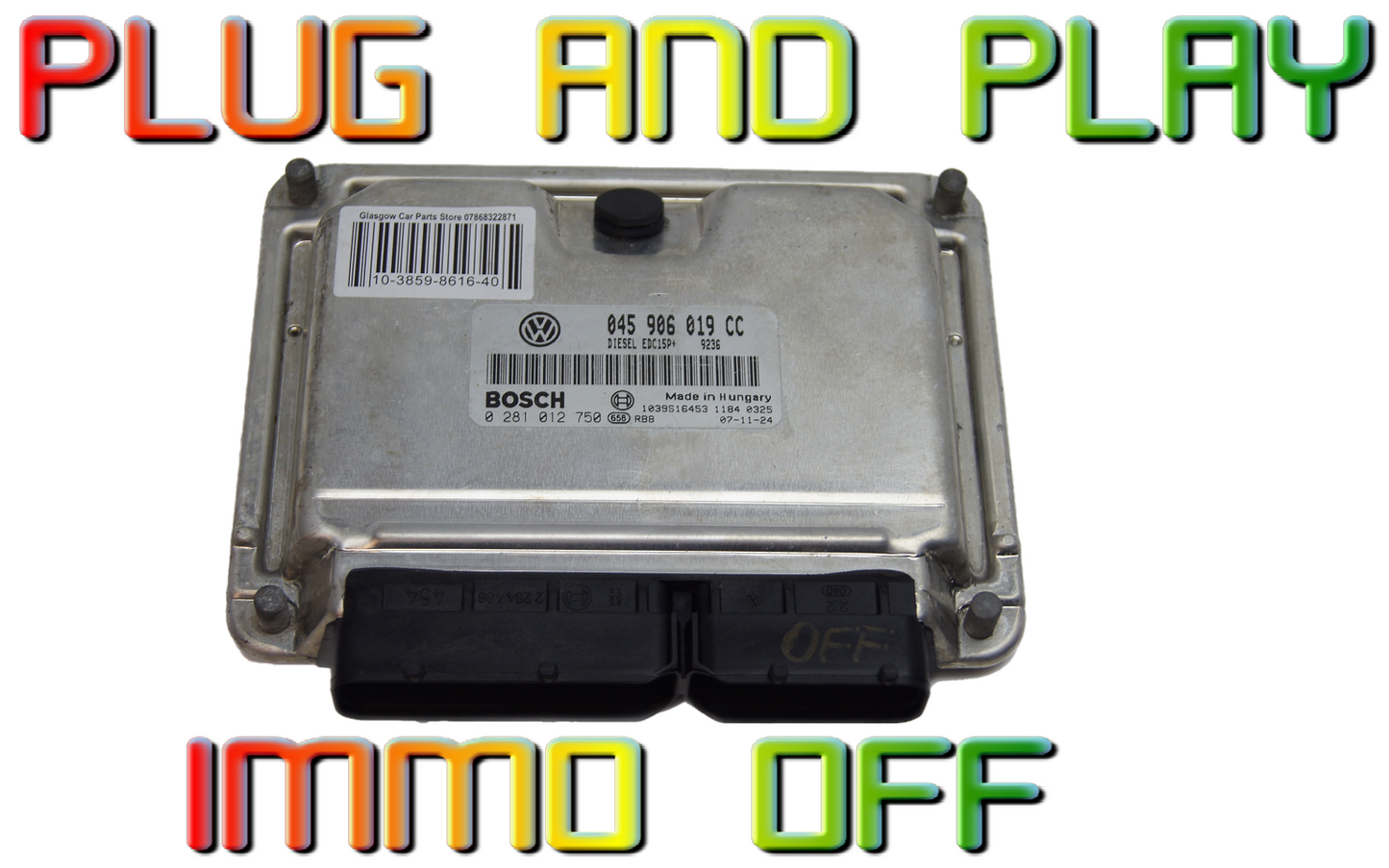 SKODA  1.4 TDI 045906019CC 0281012750  ECU IMMO OFF