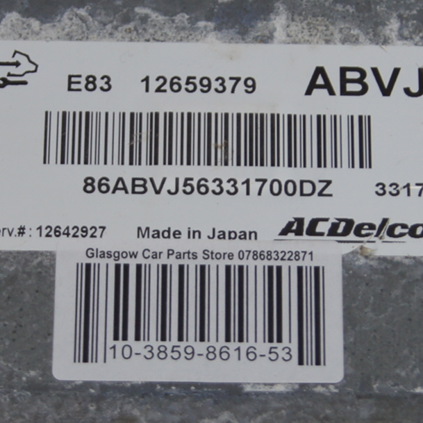 VAUXHALL ECU 12659379 ABVJ E83 PLUG AND PLAY.