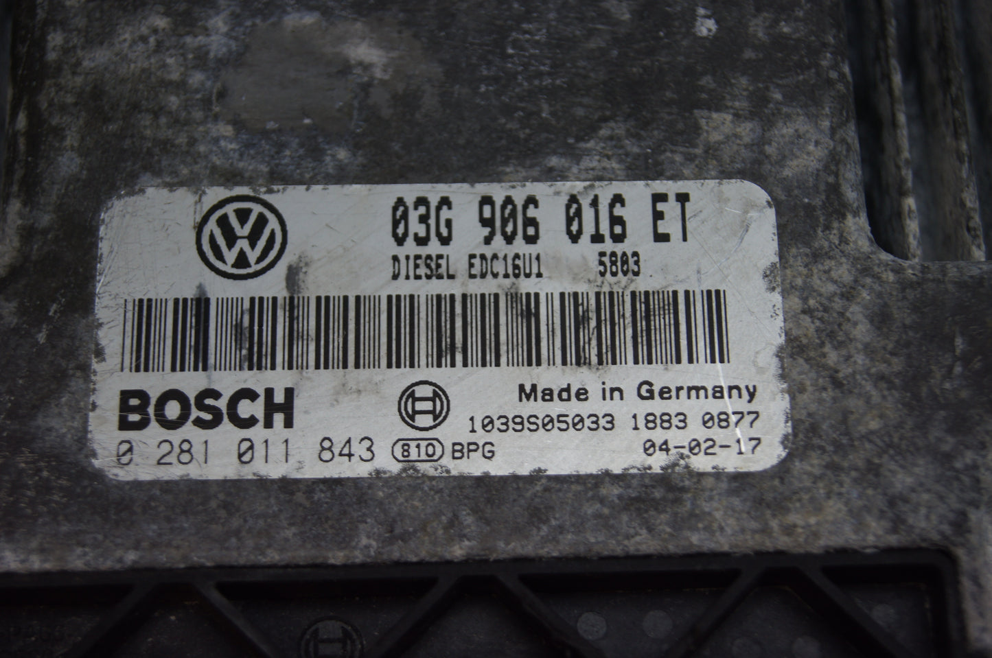 VW Golf MK5 2.0 TDI BKD ECU 0281011843  03G906016ET IMMO OFF PLUG AND PLAY.