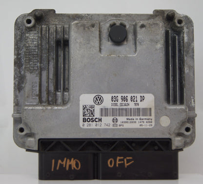 VW Passat B6 1.9 tdi  ECU 03G906021DP  0281012742 Plug & Play IMMO OFF