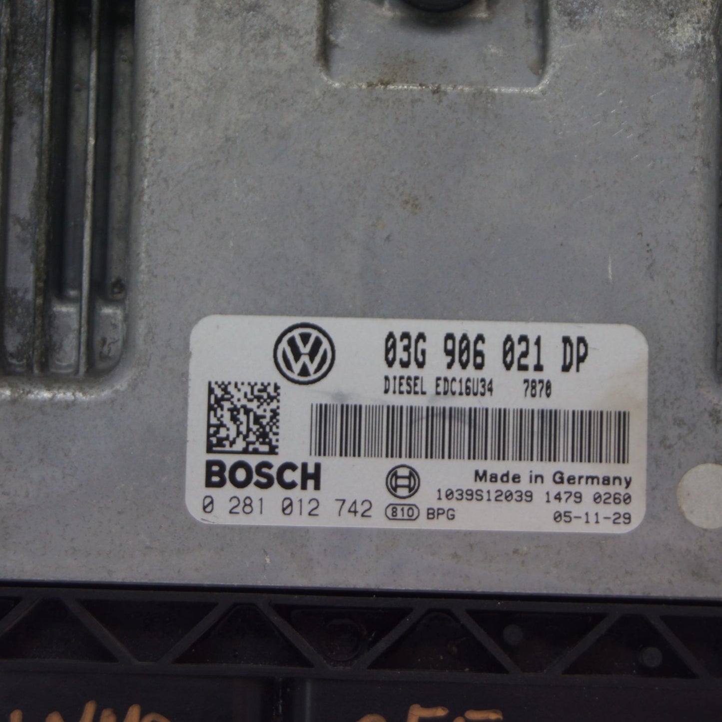 VW Passat B6 1.9 tdi  ECU 03G906021DP  0281012742 Plug & Play IMMO OFF