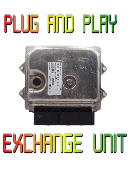 Fiat QUBO ECU MJD 8F3.Q1/HW10C 51918354 PLUG AND PLAY. EXCHANGE UNIT.