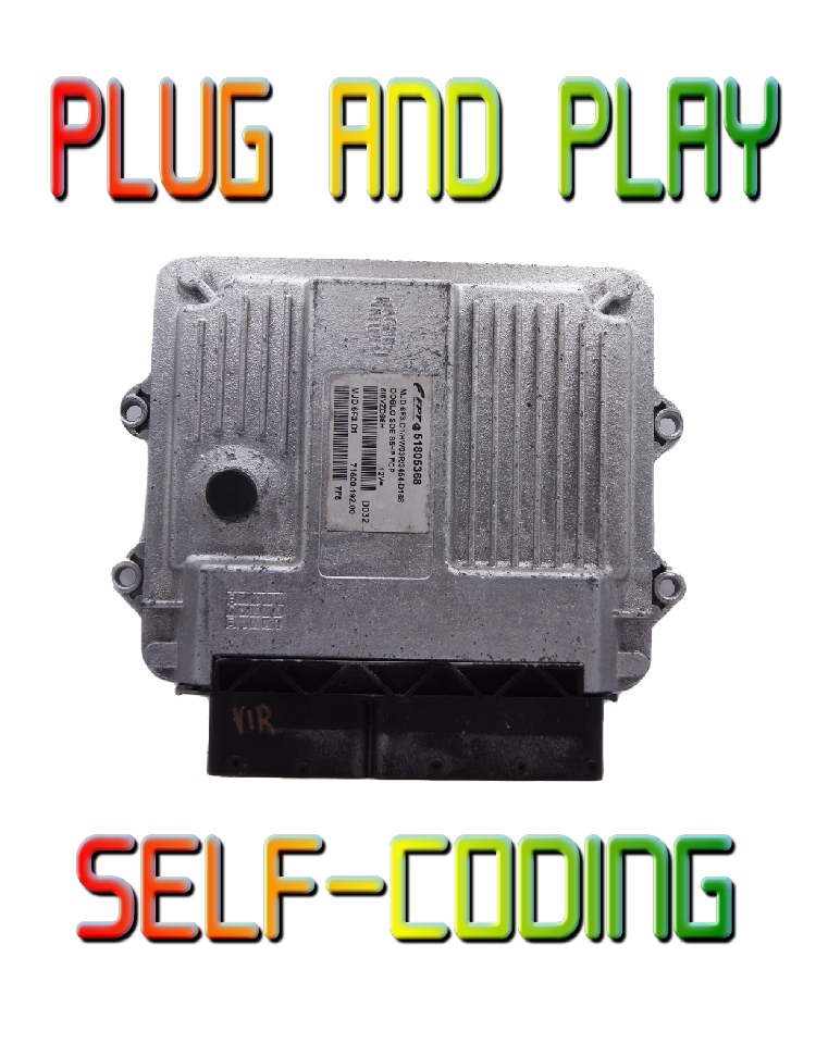 ECU fiat doblo sde eu4 mjd 6f3.d1 51805368 hw03r PLUG AND PLAY SELF-CODING.