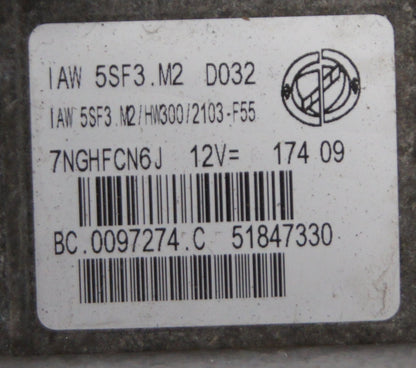 GENUINE FIAT GRANDE PUNTO 1.4 ECU - IAW 5SF3 M2 / 51847330 PLUG & PLAY