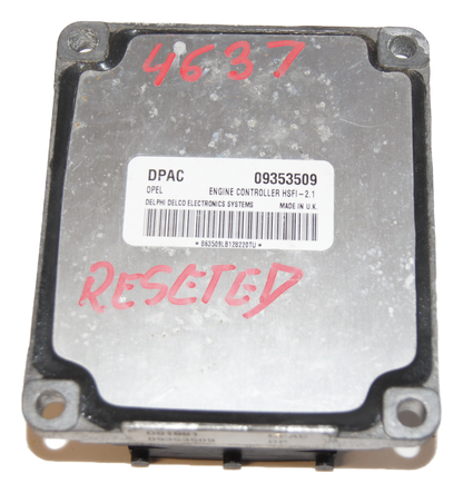 ECU  VAUXHALL / OPEL DPAC 09353509  HSFI-2.1 RESET