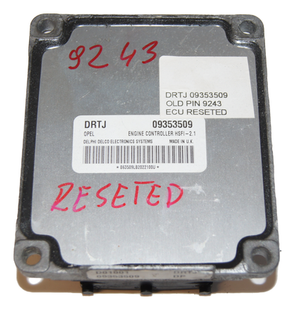 Vauxhall Opel Z16SE 09353509 DRTJ HSFI 2.1 Ecu TECH2- RESETED