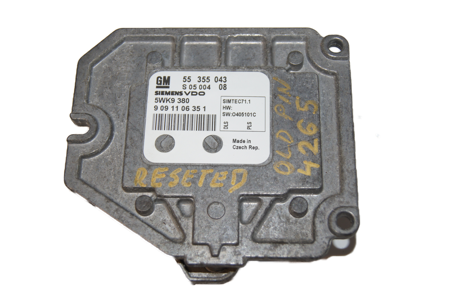 55355043 5WK9380 OPEL / VAUXHALL  ECM ,ECU RESET