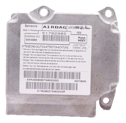 Genuine Fiat 500 Airbag ECU 2008-2014 51782985  D220 NO CRASH DATA.