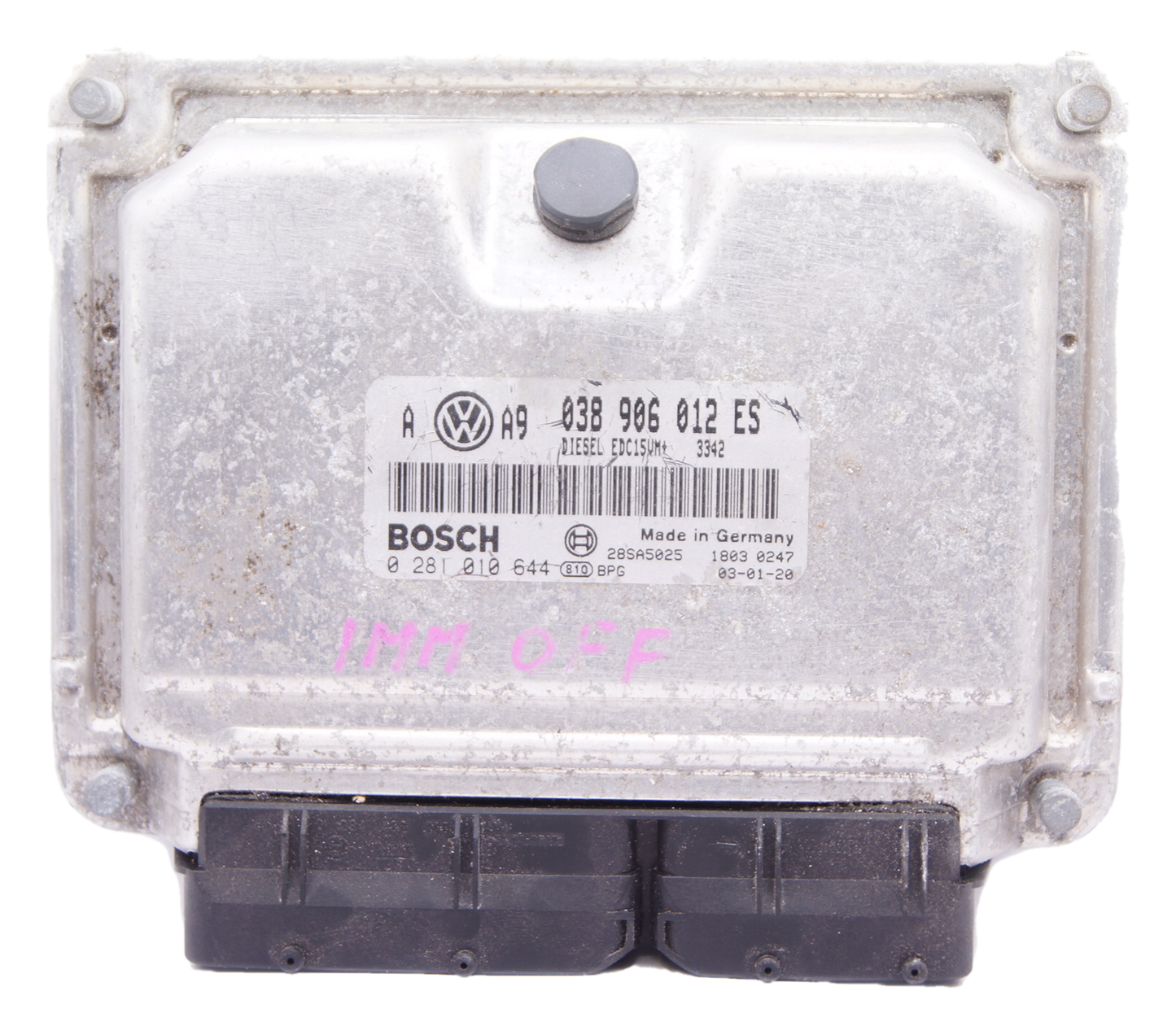 VW Audi Skoda 1.9 sdi ECU 038906012ES 0281010644 IMMO OFF . PLUG AND PLAY