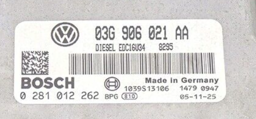 AUDI A3 2.0TDI ECU  03G906021AA 0281012262 ORGINAL FILES.