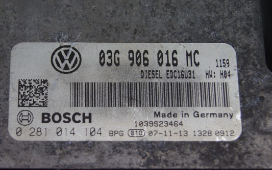 VW SKODA  ECU 0281014104 03G906016MC FILE ECU