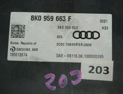 Audi A4 8K A5 8T A6 A7 4G Spannungswandler Start /Stop 8K0959663F / 8K0959663