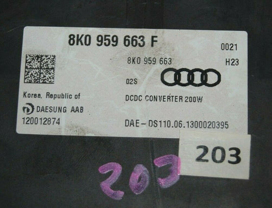 Audi A4 8K A5 8T A6 A7 4G Spannungswandler Start /Stop 8K0959663F / 8K0959663