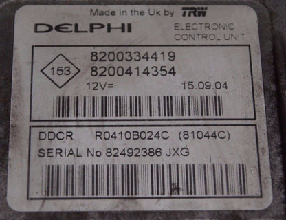 Renault Megane engine ECU, 8200334419, 8200414354 1.5DCI