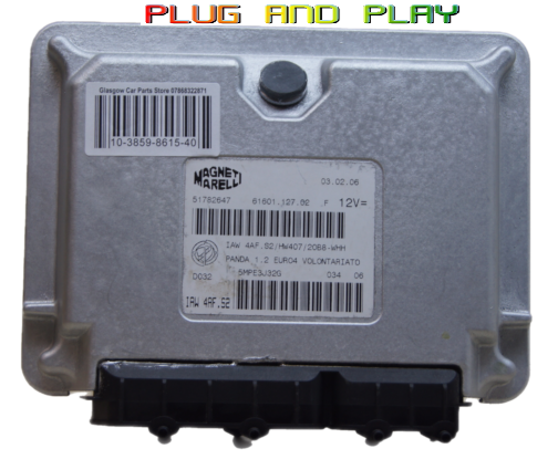 FIAT PANDA ECU 51782647 ,IAW4AF.S2/HW407/20B8-WHH . PLUG & PLAY ECU